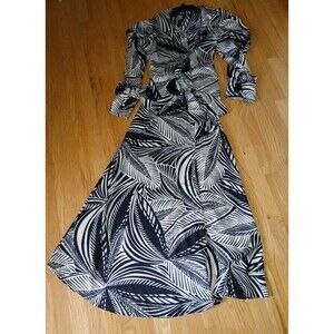 Boho Maxi Dress Love By Design  Black/Cream Floral Size Large